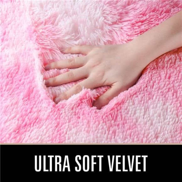 Luxury Shag Rug Fluffy Area Rugs 4x6 Feet, Cute Rainbow Rugs for Girls Bedroom - Picture 2 of 6